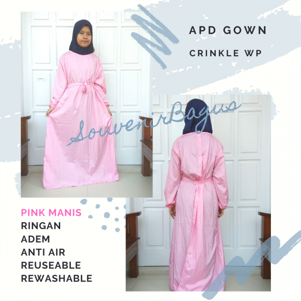 APD Medis Gown Anti Air Murah Pink