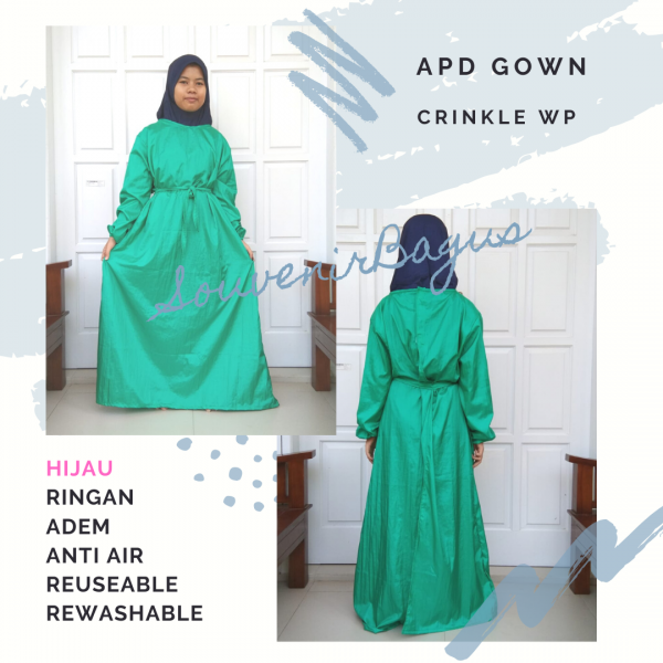 APD Gown Perawat Waterproof Hijau Taslan